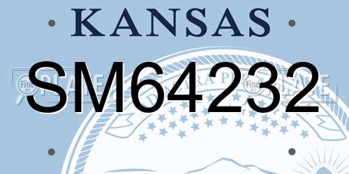 SM64232 Kansas License Plate