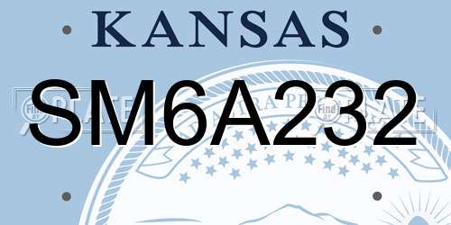 SM6A232 Kansas License Plate