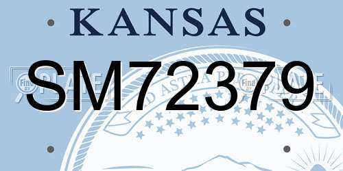 SM72379 Kansas License Plate