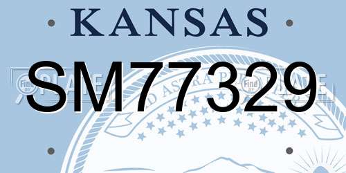 SM77329 Kansas License Plate