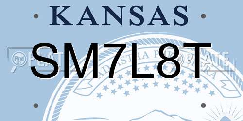 SM7L8T Kansas License Plate