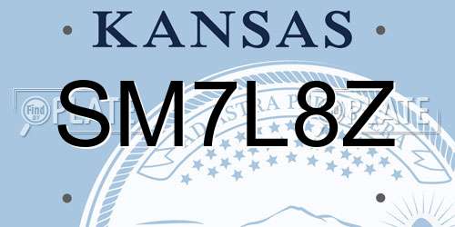 SM7L8Z Kansas License Plate