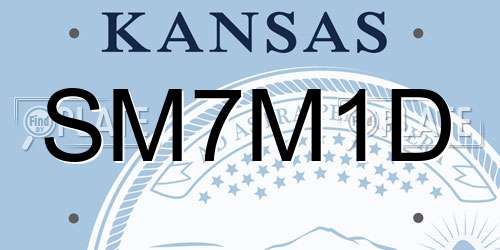 SM7M1D Kansas License Plate