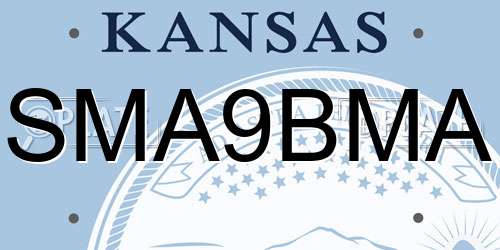 SMA9BMA Kansas License Plate