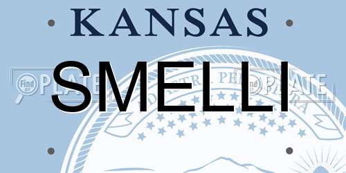SMELLI Kansas License Plate