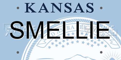 SMELLIE Kansas License Plate