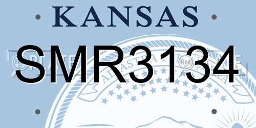 SMR3134 Kansas License Plate