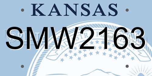 SMW2163 Kansas License Plate