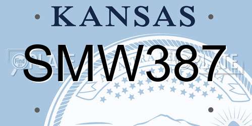 SMW387 Kansas License Plate