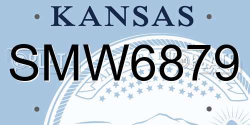 SMW6879 Kansas License Plate