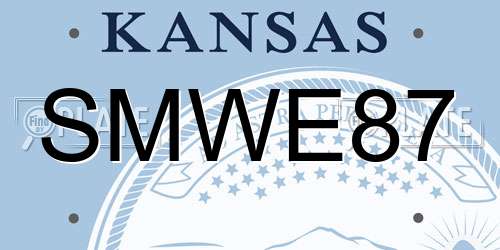 SMWE87 Kansas License Plate