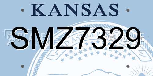 SMZ7329 Kansas License Plate