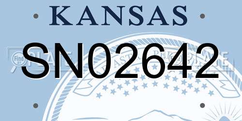 SN02642 Kansas License Plate