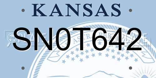 SN0T642 Kansas License Plate