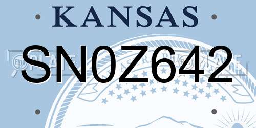SN0Z642 Kansas License Plate