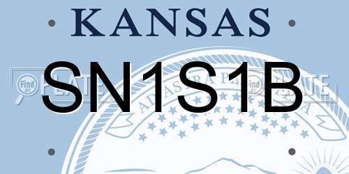 SN1S1B Kansas License Plate