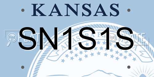 SN1S1S Kansas License Plate