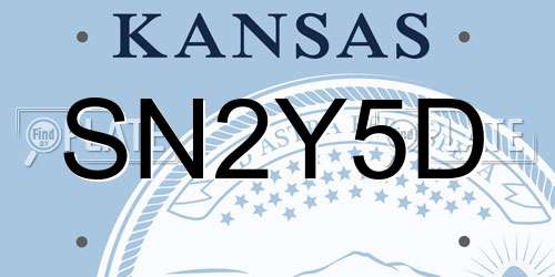SN2Y5D Kansas License Plate