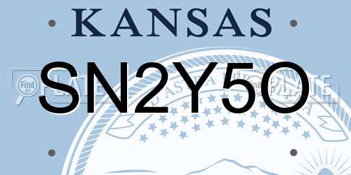 SN2Y5O Kansas License Plate