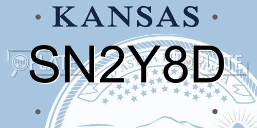 SN2Y8D Kansas License Plate