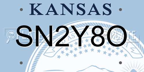 SN2Y8O Kansas License Plate