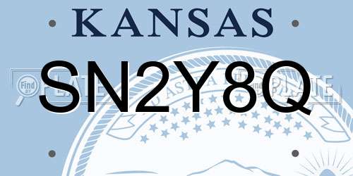 SN2Y8Q Kansas License Plate