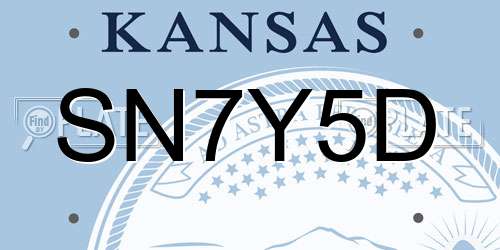 SN7Y5D Kansas License Plate