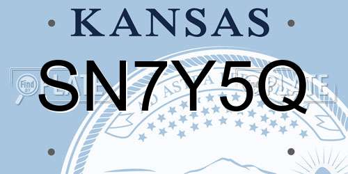 SN7Y5Q Kansas License Plate