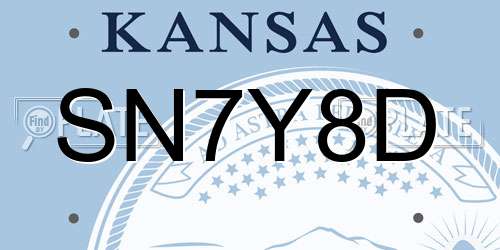 SN7Y8D Kansas License Plate