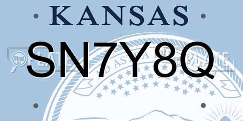 SN7Y8Q Kansas License Plate