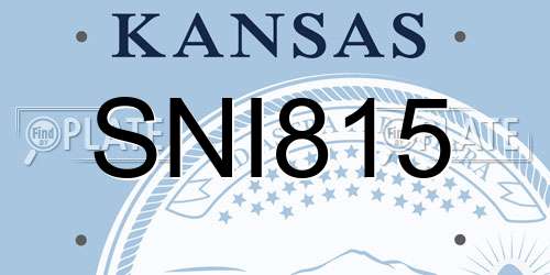SNI815 Kansas License Plate