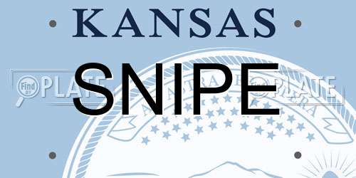 SNIPE Kansas License Plate