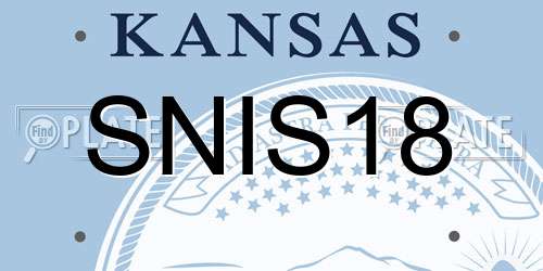 SNIS18 Kansas License Plate