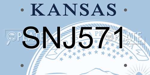 SNJ571 Kansas License Plate