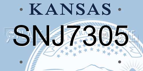 SNJ7305 Kansas License Plate