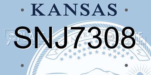 SNJ7308 Kansas License Plate