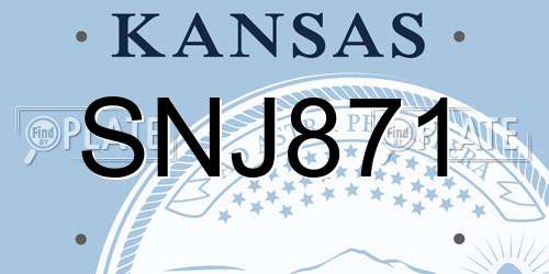 SNJ871 Kansas License Plate