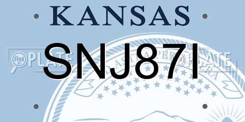 SNJ87I Kansas License Plate