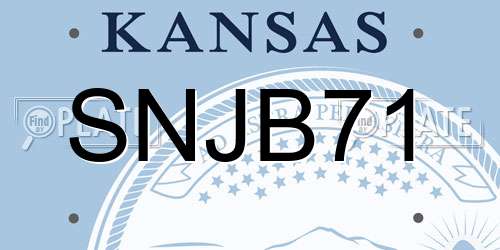 SNJB71 Kansas License Plate