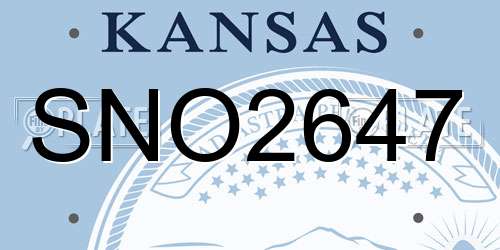 SNO2647 Kansas License Plate