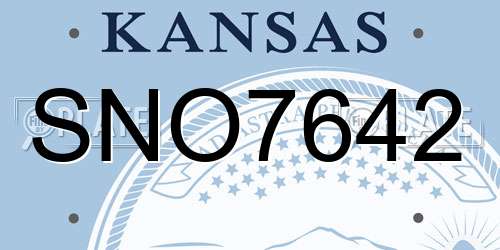 SNO7642 Kansas License Plate