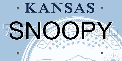 SNOOPY Kansas License Plate