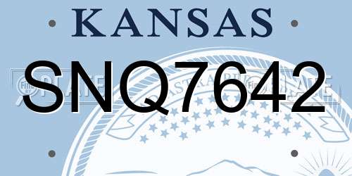 SNQ7642 Kansas License Plate