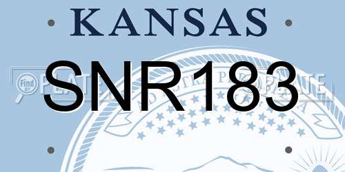 SNR183 Kansas License Plate