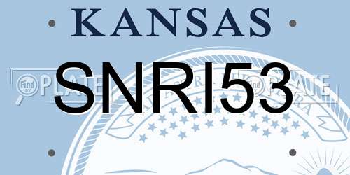 SNRI53 Kansas License Plate