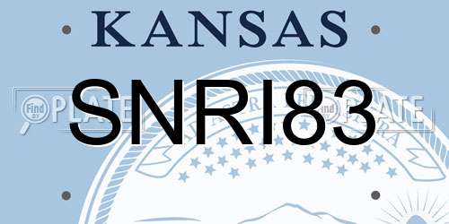 SNRI83 Kansas License Plate