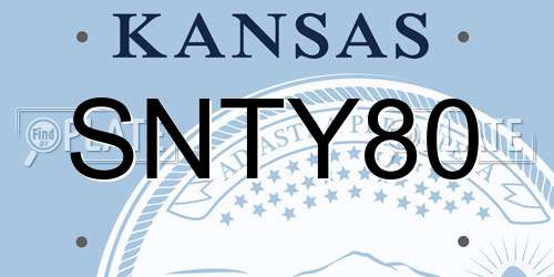 SNTY80 Kansas License Plate