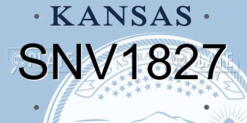 SNV1827 Kansas License Plate