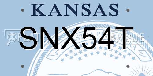 SNX54T Kansas License Plate