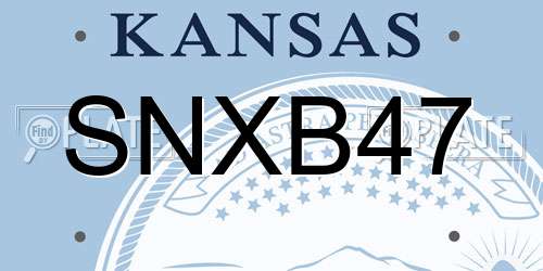 SNXB47 Kansas License Plate